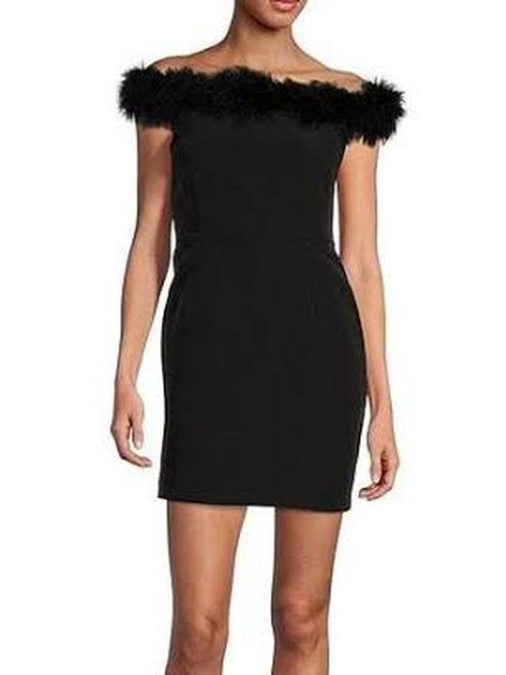 Gianni Bini Feather Off-The-Shoulder Cocktail Dress - Picture 12 of 12